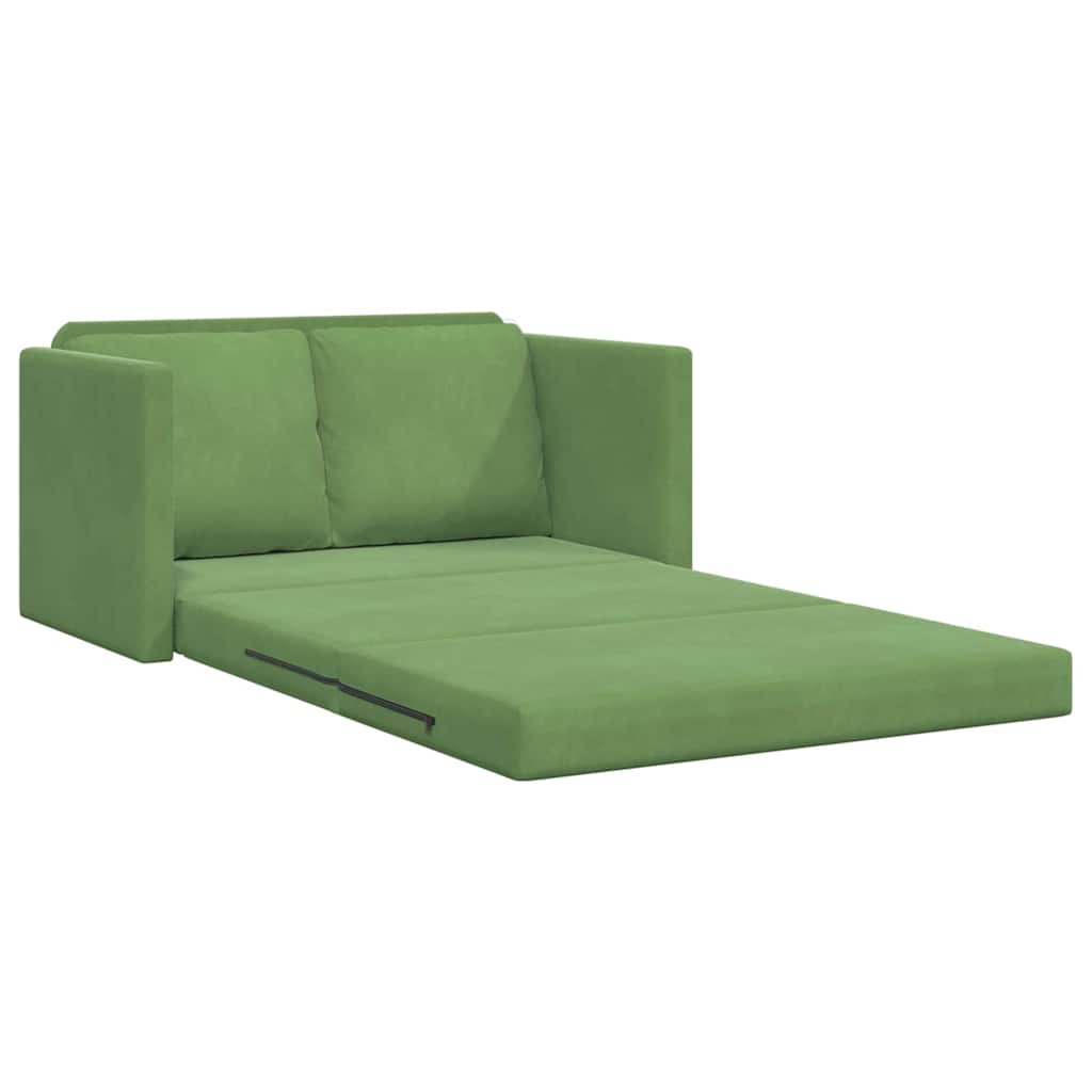 Floor Sofa Bed with Cushion Light green 122 x 70 x 60 cm Velvet
